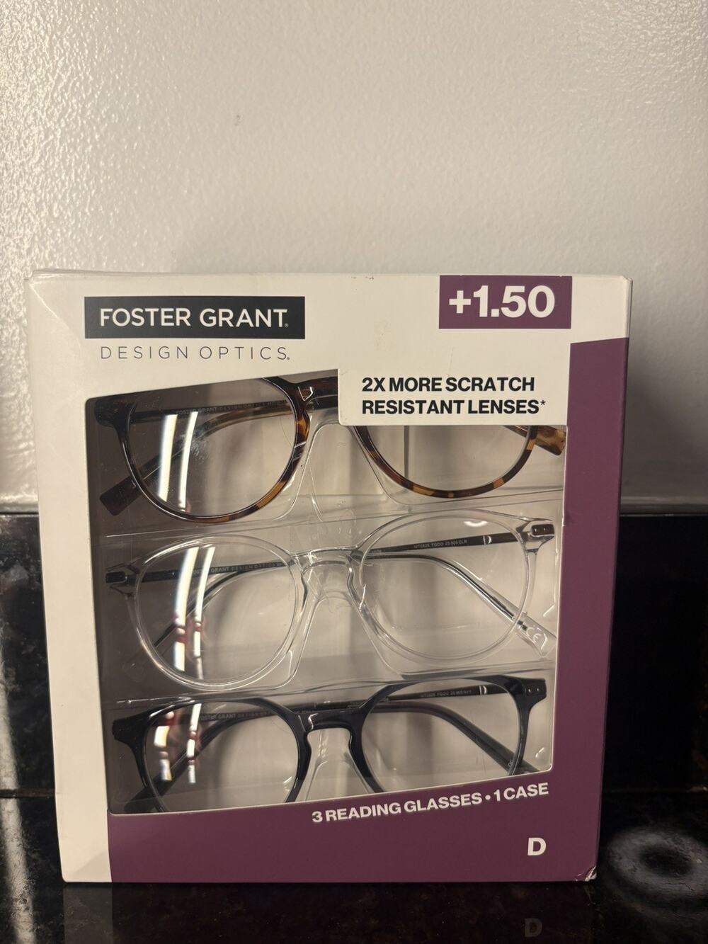 Foster Grant 809 Class Round Reading Glasses 3 Pack +1.50